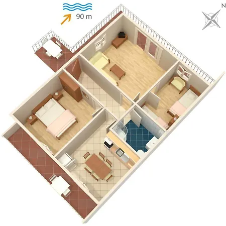 Apartments By The Sea Mastrinka, Ciovo - 1005 Apartman